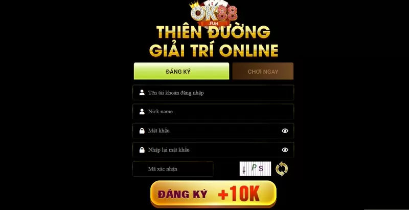 Hướng dẫn đăng ký cổng game đổi thưởng OK88 đơn giản