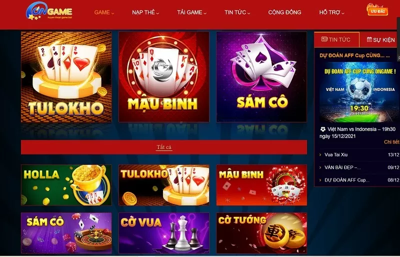 Giao diện OnGame vn