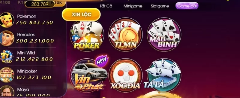 Trò chơi game bài Sam86 Vip