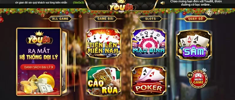 Các trò chơi game bài hấp dẫn đang có tại cổng game You88