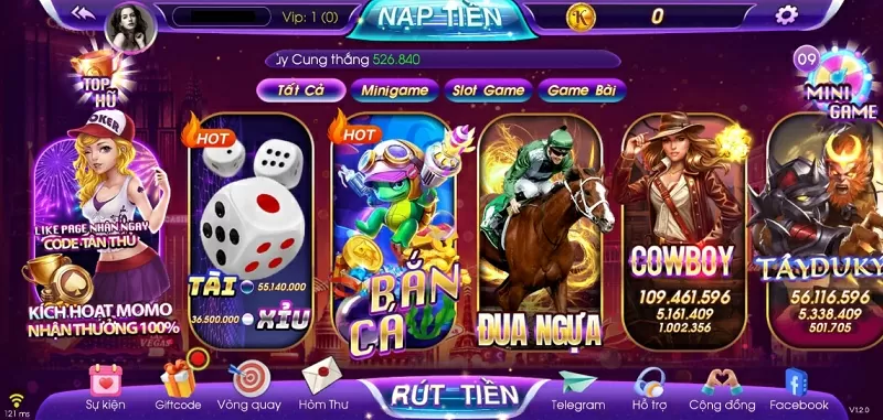 Giao diện thiết kế bắt mắt của cổng game Koi68 Fun