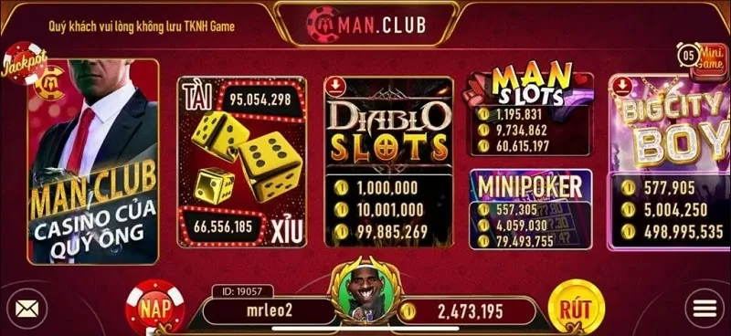 Giao diện Man Club