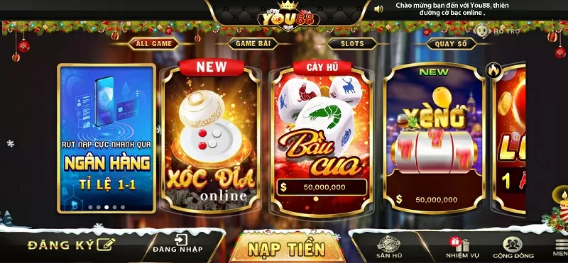 Giao diện thân thiện với người dùng của cổng game You88