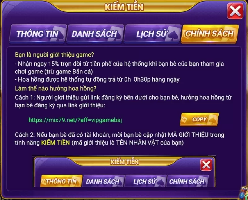 Kiếm tiền dễ dàng Mix79 Vip