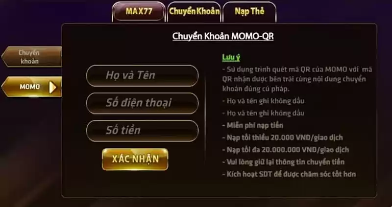 Max77 Vin sở hữu giao diện vô cùng hiện đại