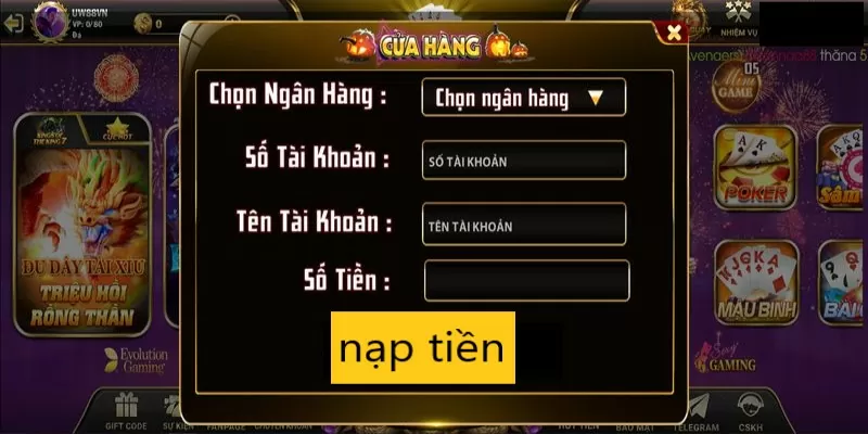 Nạp tiền tại Gold86 Net nhanh chóng chỉ trong 3 bước