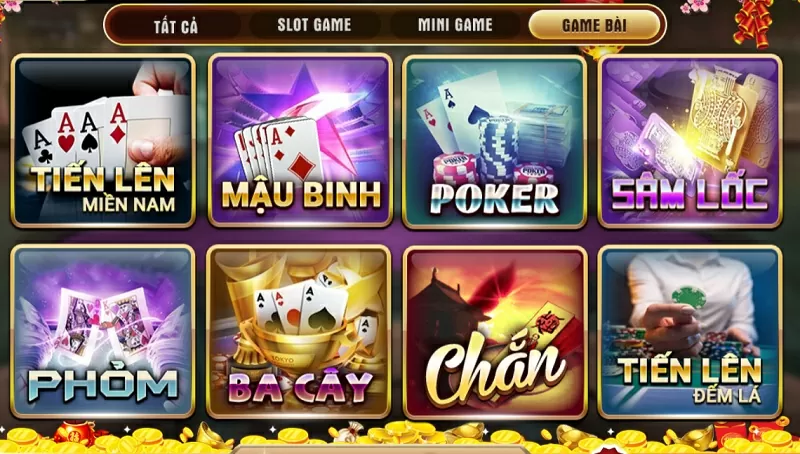 Các trò chơi game bài đổi thưởng xanh chín và hấp dẫn