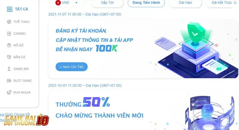 Vô vàn các sự kiện khuyến mãi chất lượng tại nhà cái