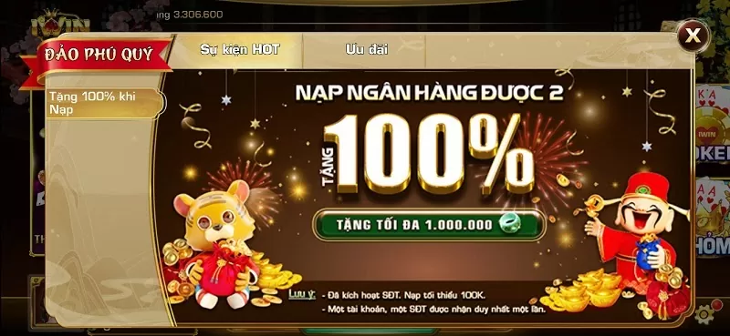 Khuyến mãi nạp lần đầu đặc biệt tại cổng game bài uy tín Iwin Club