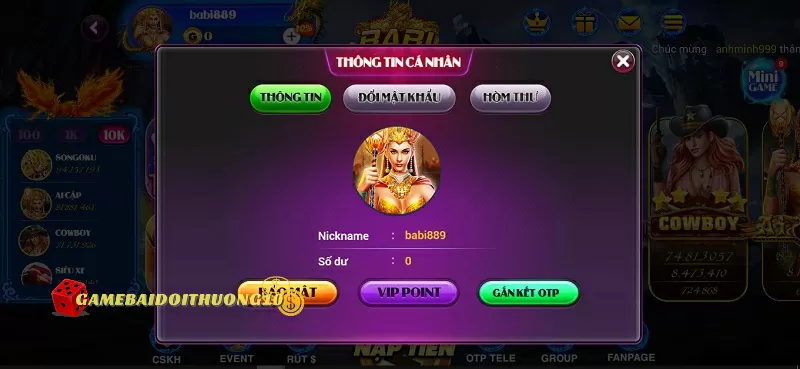 Chỉ sử dụng 1 tài khoản khi chơi game Babi86 tại đây