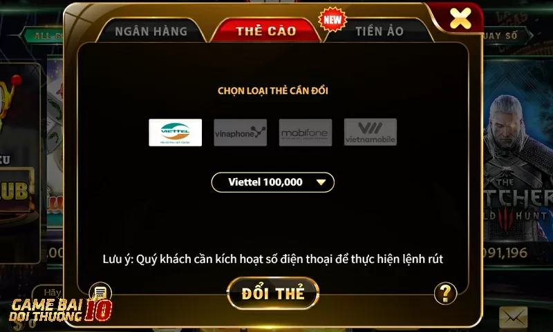 Các phương thức nạp tiền, rút tiền tại cổng game bài không bị mất phí