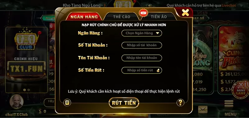 Các hình thức thanh toán nạp rút an toàn tại cổng game