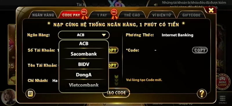 Nạp tiền tại SumVip88 Club