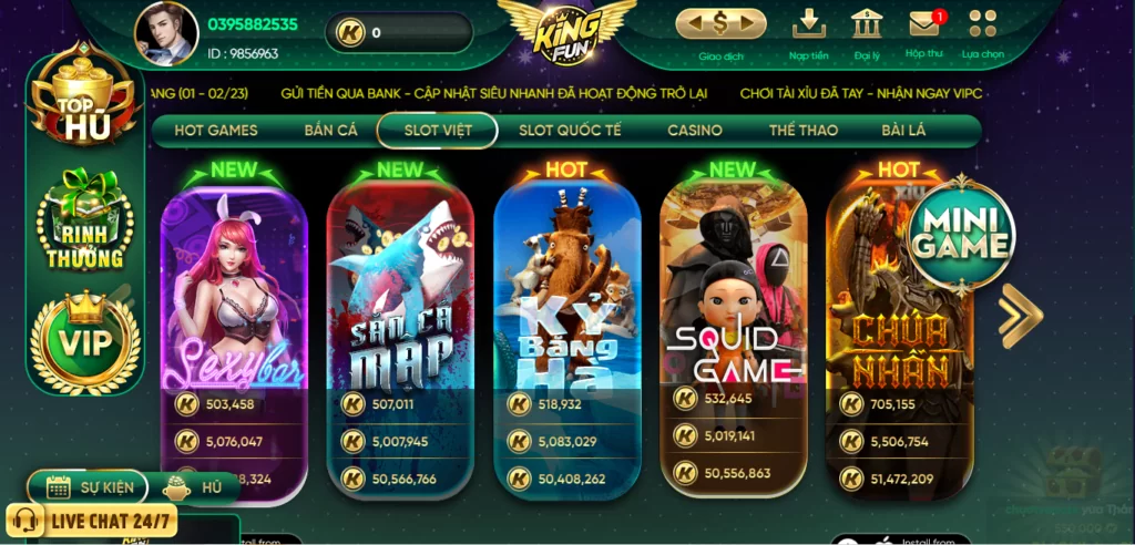 Cổng game KingFun được nhiều anh em săn đón