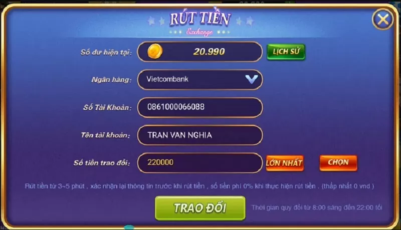 Rút tiền v99 Club