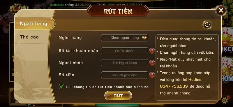 Rút tiền đơn giản, dễ thực hiện tại cổng game bài uy tín Iwin Club