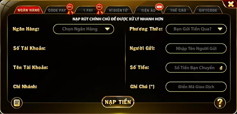 Tốc độ thanh toán nạp và rút tiền online khá nhanh chóng